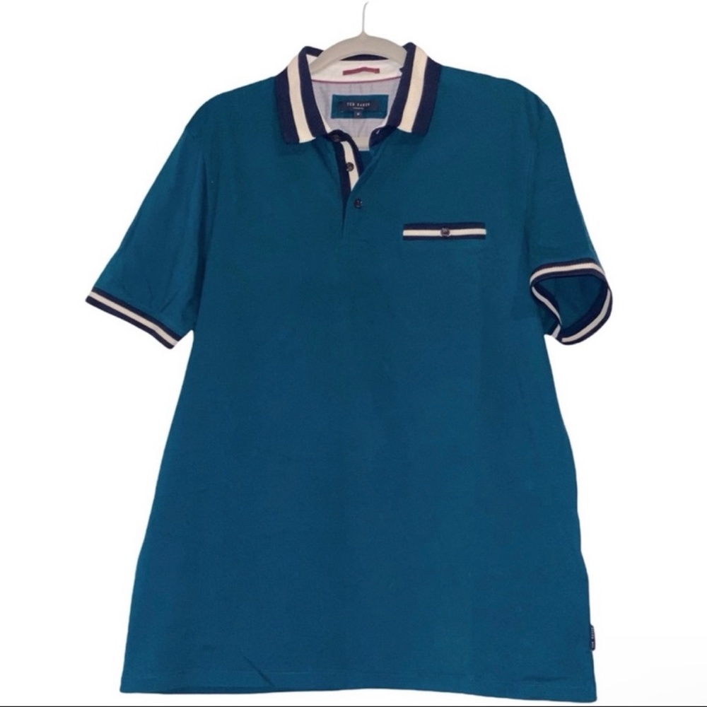 Ted Baker 100% Cotton Knit Collar Polo Shirt